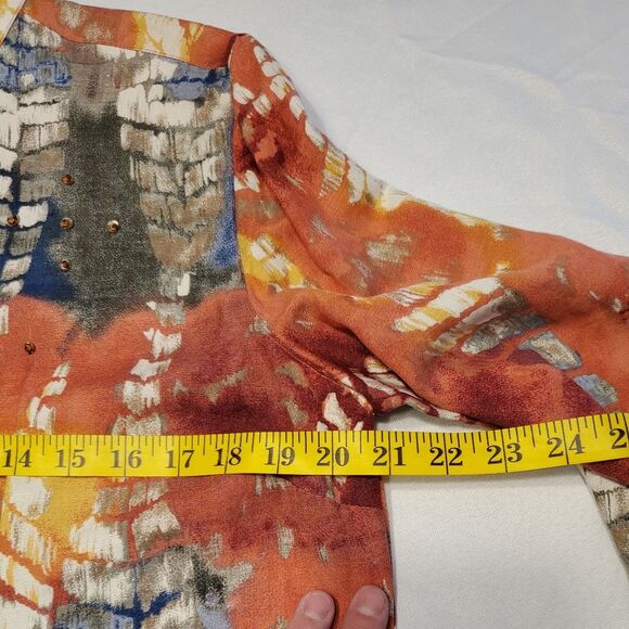 Multicolor Tie Dye Coral Spring Top in Size M - Picture 9 of 15